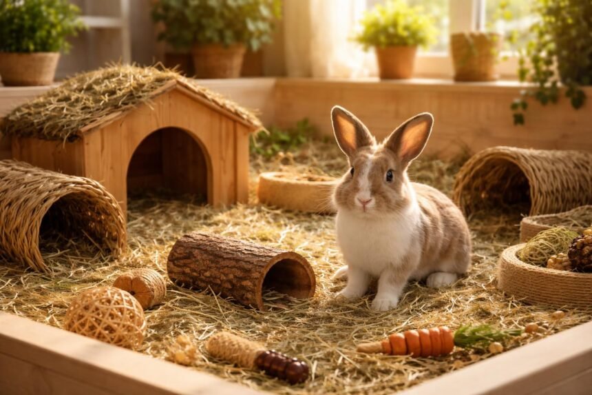 Kezdő nyúltartók egy nyúllal és szakértővel konzultálnak a tartás alapjairól