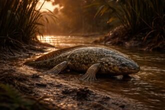 Tüdőshal a szárazföldön járó élő kövület, hidat képező faj oxigént felvevő.