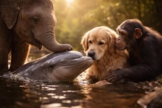 Tudományos ábrázolás az állatok érzelmi intelligenciájának felismeréséről és feldolgozásáról különböző fajokban