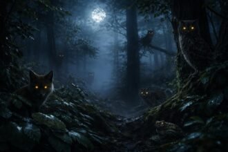 Éjszakai ragadozók és rejtőzködő fajok árnyékos környezete, láthatatlan alkalmazkodásokkal körülvéve