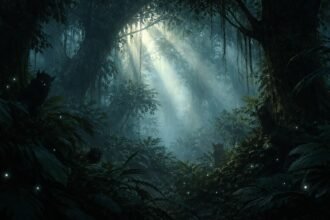 Ismeretlen élőlények nyomai rejtélyes terepen, a biológiai felfedezés iránti vágy